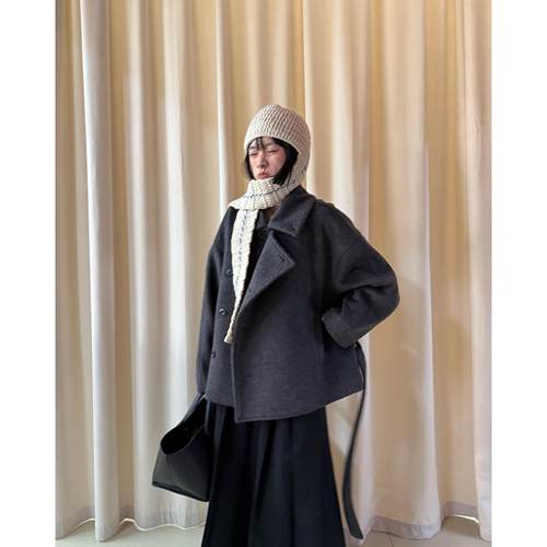 MINIBLUE新款短款羊毛大衣