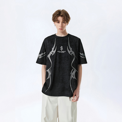 夏季宽松潮牌设计感机能风t恤