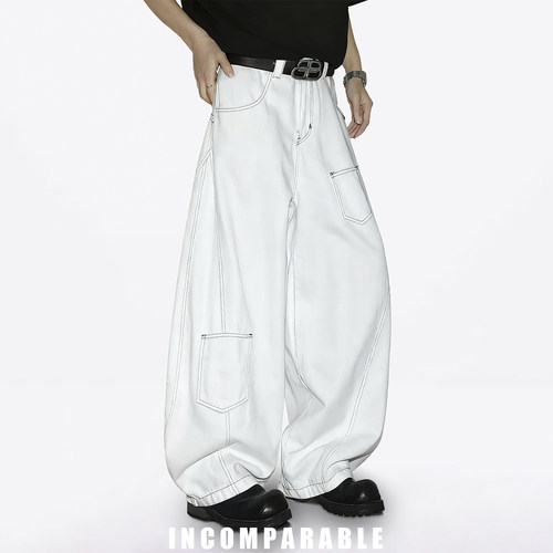 田栩宁同款设计感多口袋宽松长裤