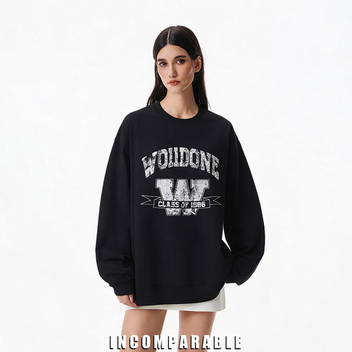 潮牌早秋中性风套头宽松卫衣男女