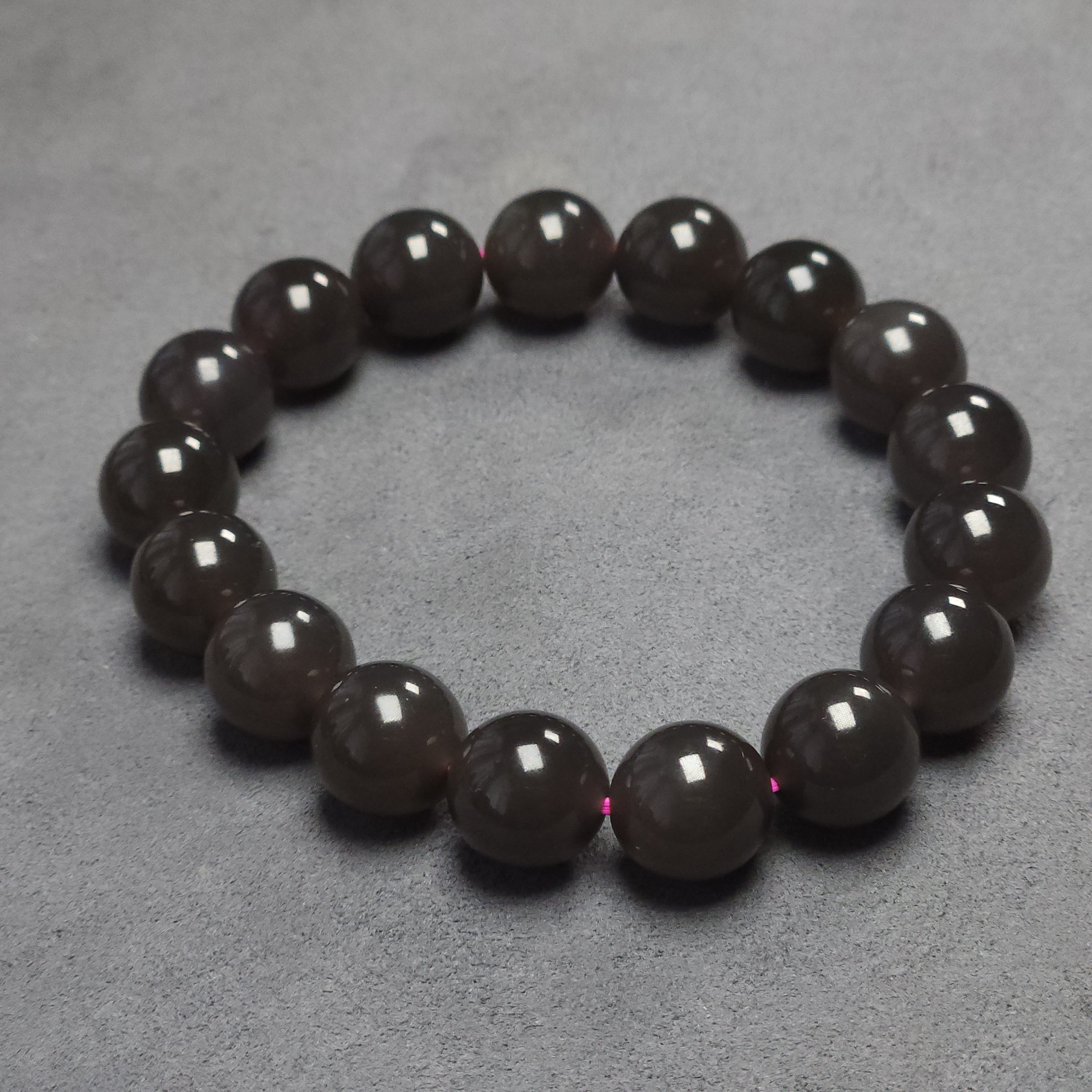 帝王紫和田玉青海料冰底卡12mm男女款手串手链山料