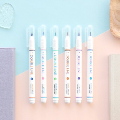 【韩国原装进口正品】Iconic手账涂鸦绘画0.5mm双色线条水笔套装
