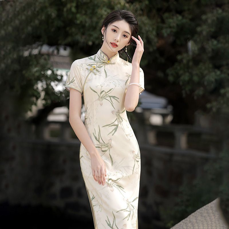 新中式改良旗袍女夏季年轻款休闲连衣裙气质高端修身显瘦国风裙子