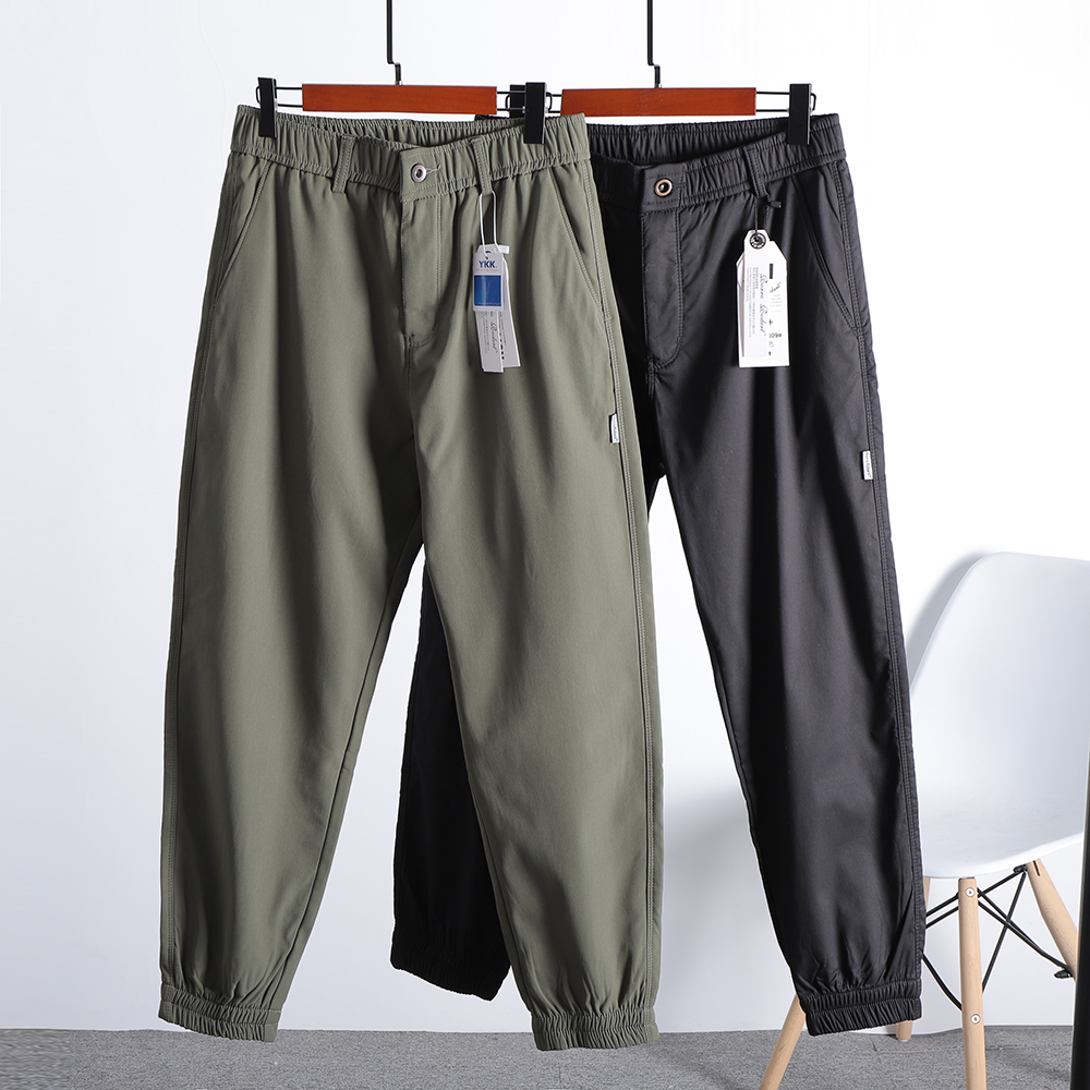 男士纯色百搭防风保暖束口休闲裤