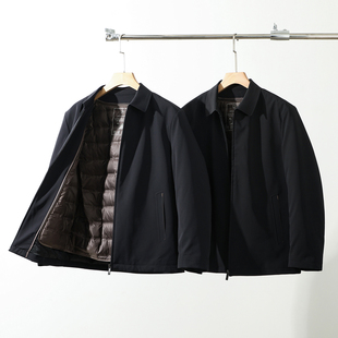 男士 秋冬款 商务通勤翻领休闲90绒羽绒服外套 可脱卸内胆 高端线