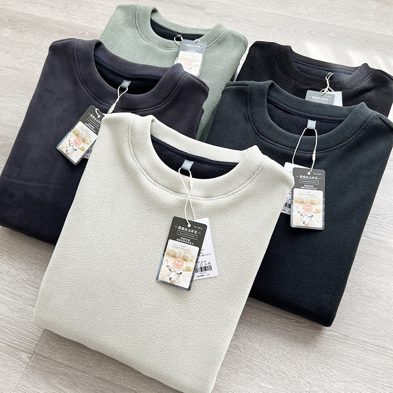 圆领打底加绒加厚套头卫衣