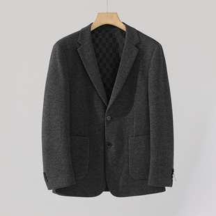 桑蚕丝 男士 绵羊毛 秋冬款 纯色商务休闲西服外套 天丝 高端牛货