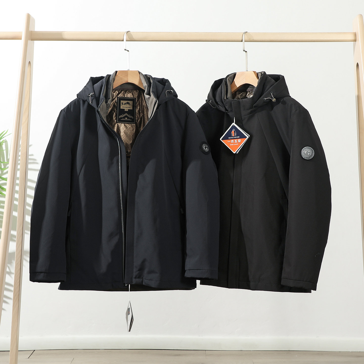 商务休闲连帽防风保暖羽绒服外套