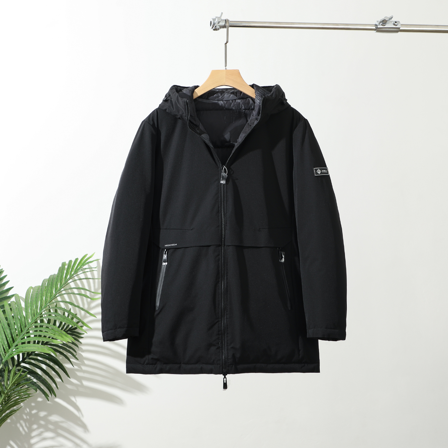 中长款连帽休闲加厚保暖羽绒服男