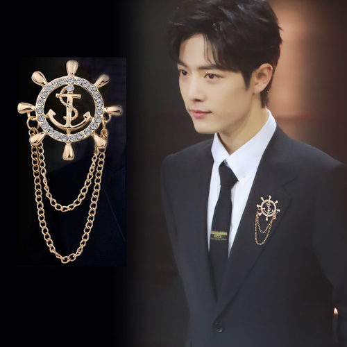 欧美潮人简约大气男士商务风胸花