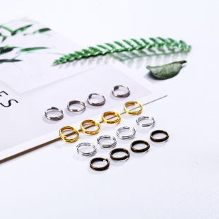 10MM双圈系列创意手工挂件吊坠白金银铁圈连接环DIY饰品配件