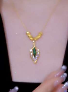 新款金色福珠金枝玉叶项链