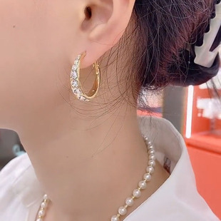 耳环2023新款爆款高级感纯银精到女气质耳圈耳钉圈圈耳饰圣诞礼物