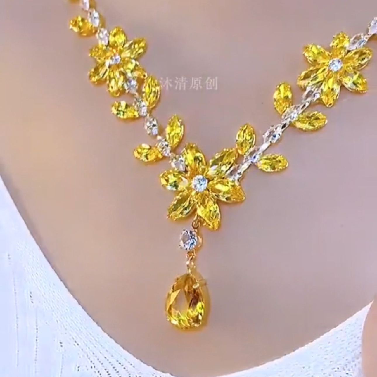 2026新款繁花似锦花朵三生花吊坠订婚结婚项链女三生花繁花