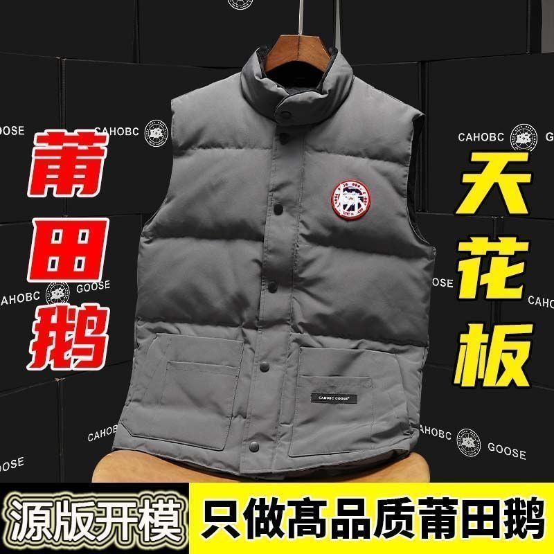 鼎级冬季大白鹅羽绒马甲白鸭绒刺绣男女坎肩背心防风加厚保暖外套