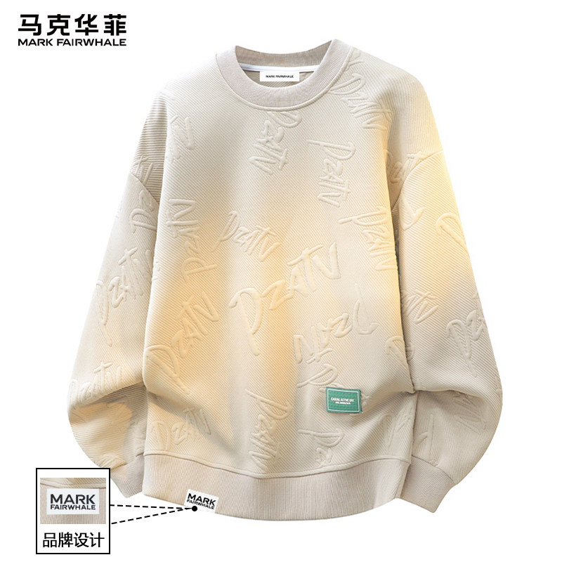 马克华菲美式提花卫衣男款春秋季2026新款男士上衣春装外套打底衫
