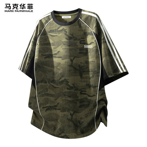 马克华菲潮牌迷彩短袖t恤男款