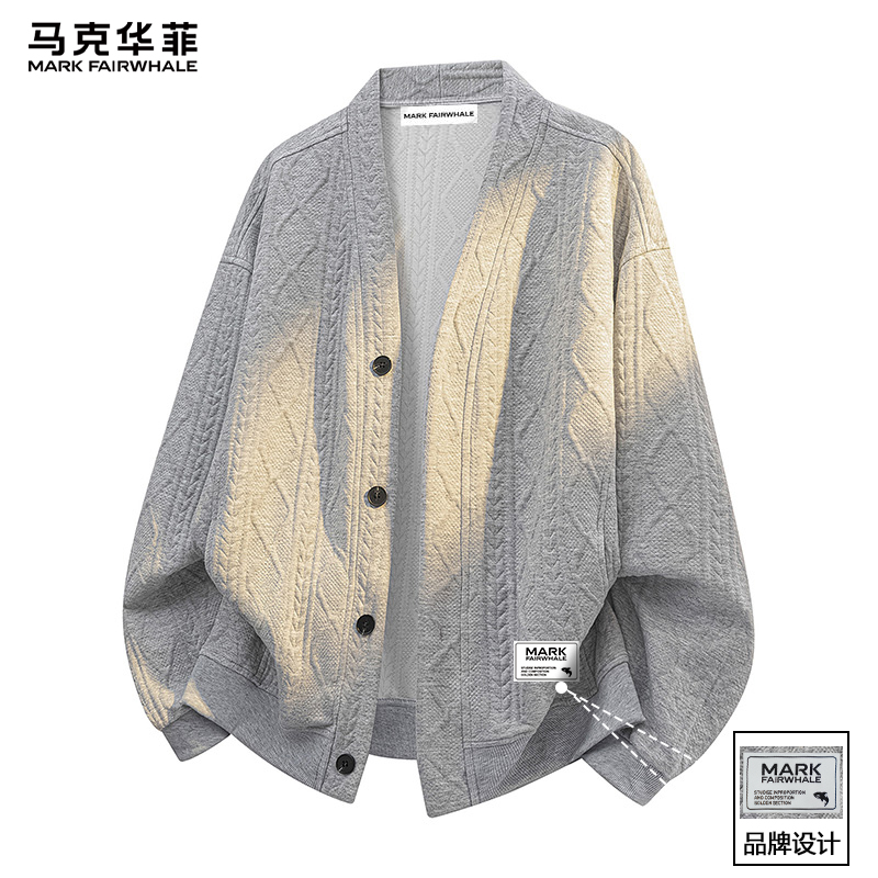 马克华菲提花开衫男士毛衣