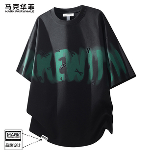 马克华菲美式潮牌短袖男款2026新款夏季撞色t恤衫男士半袖上衣