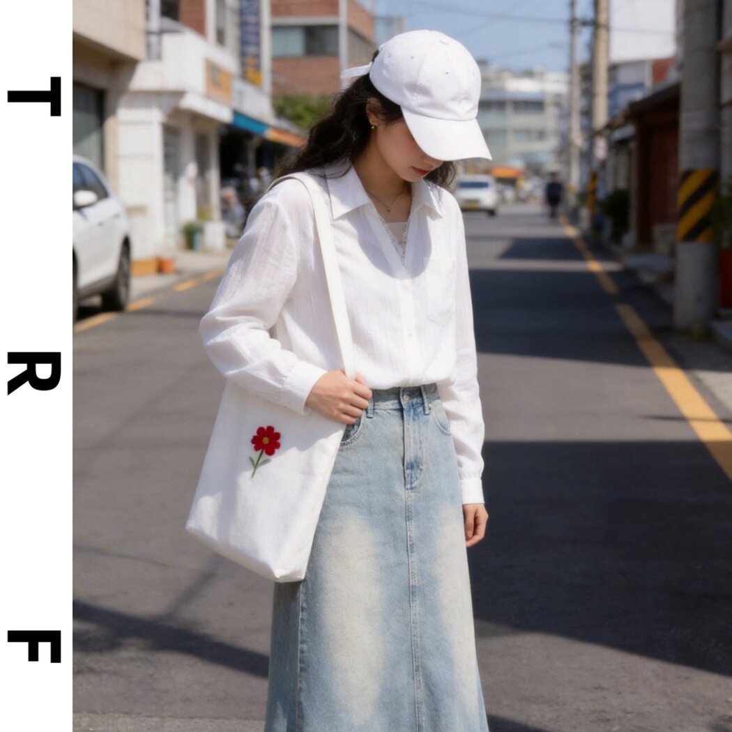 2026早春新款高级感长袖白色衬衫ootd穿搭一整套半身牛仔裙两件套