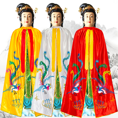 双凤刺绣佛袍披风神像衣亮丽光泽