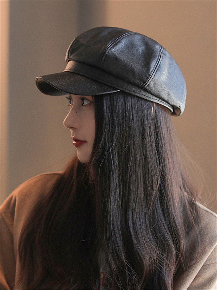 COCO 조슬린 영국 [디자이너 연명 모델] 영국 복고 가죽 얼굴이 돋보이는 작은 고급 베레모