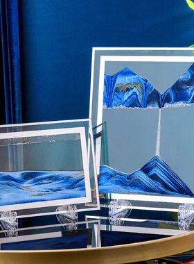 创意3d流沙画摆件厂家沙漏水晶摆件客厅轻奢家居解压厂家直销跨境
