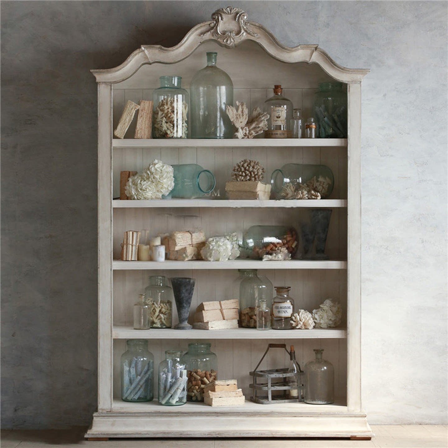 书柜法式复古做旧实木雕花酒柜储物展示柜美式收纳书架客厅餐边柜