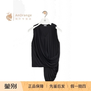 V领不对称垂坠无袖 Loewe 黑色经典 2026新款 上衣 罗意威女装