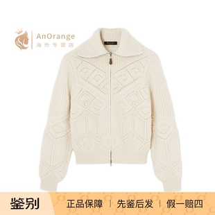 Loro piana诺悠翩雅LP女装毛衣镂空钩花针织拉链羊绒开衫2026新款