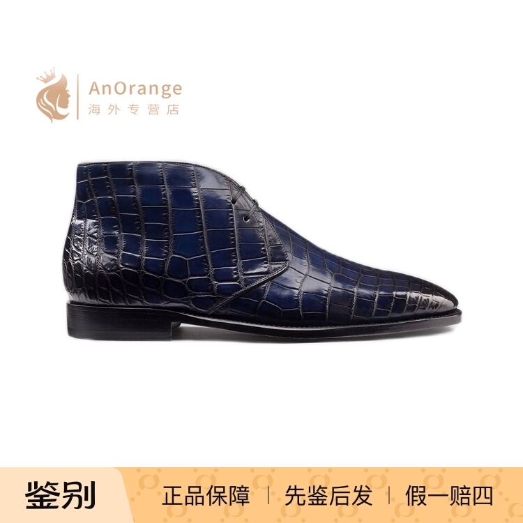 SR/史蒂芬抛光鳄鱼皮系带踝靴