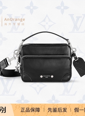 路易威登LV男包Nil黑色小牛皮拉链母吊饰小号单肩斜挎包M13987