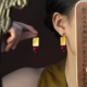 山沐手作「红珠点韵」新中式 复古旗袍耳坠女古风轻奢气质耳环耳饰