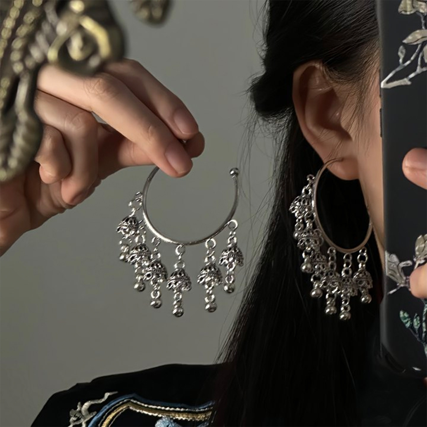 摇曳风铃~新中式民族风气质耳环女耳坠重工精致复古夸张耳饰耳钉,饰品/流行首饰/时尚饰品新,耳环,淘宝优惠券,粉丝福利购,淘宝优惠卷