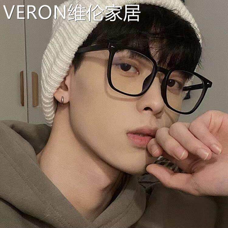 黑框眼镜款超轻大方框近视可配有度数大脸磨砂平光眼镜架潮女