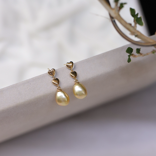 爱心羽翼南洋金keshi耳钉