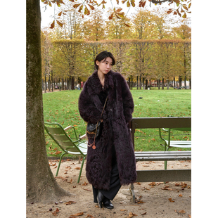 《中古梦境》冬季高级感宽松立领全羊毛皮毛一体皮草大衣外套