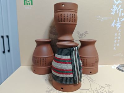 中艾国灸紫砂艾灸罐陶瓷艾灸部杯双层多院能艾柱温灸器家用