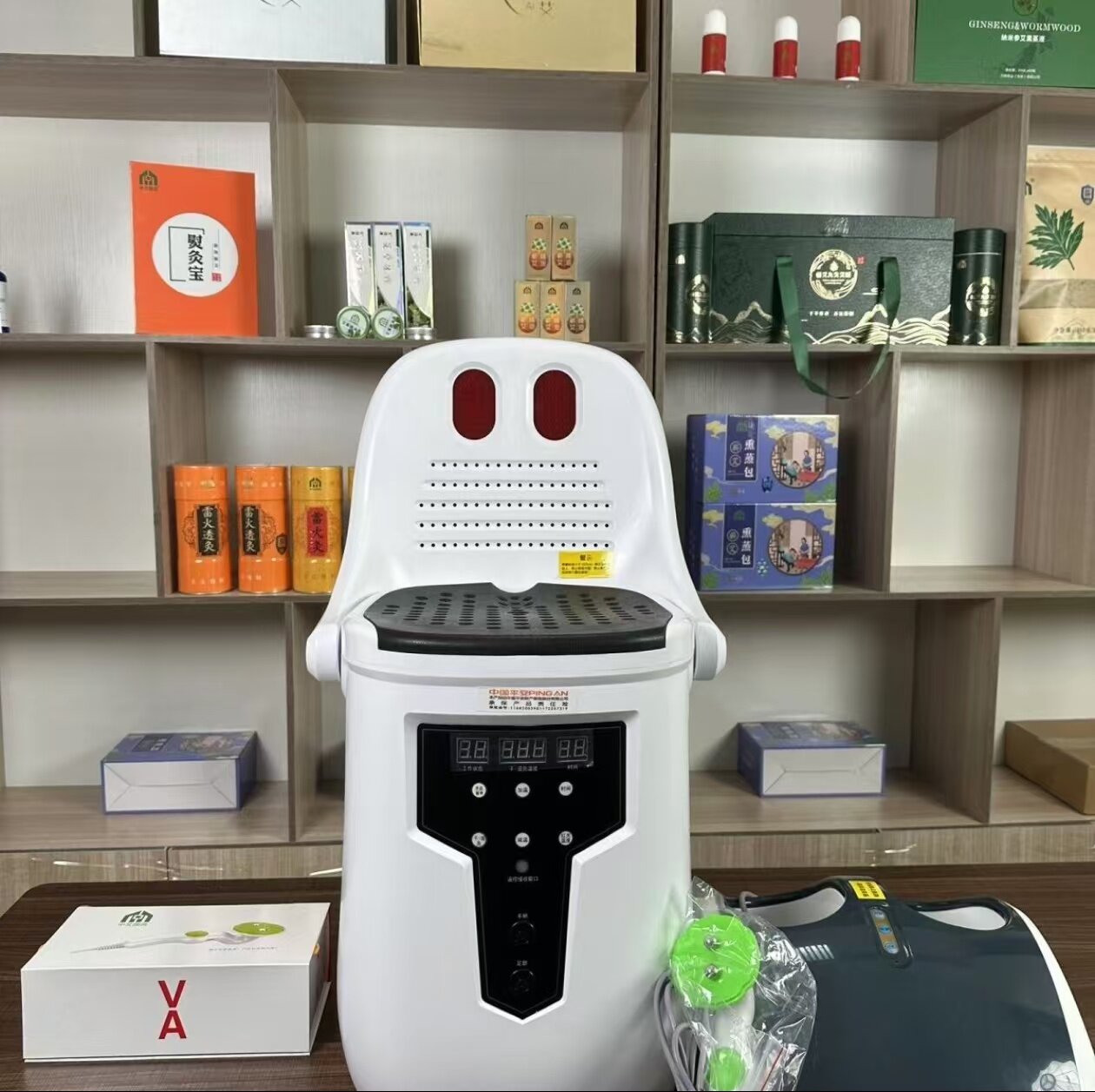 中艾国灸艾灸椅白小酷销售机家用无烟电加热红外线艾灸椅子多功能,保健用品,电子艾灸产品,淘宝优惠券,粉丝福利购,淘宝优惠卷