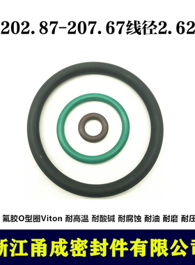 【甬成】VITON氟胶O型圈202.87/207.67*2.62 耐高温圆形FKM密封件