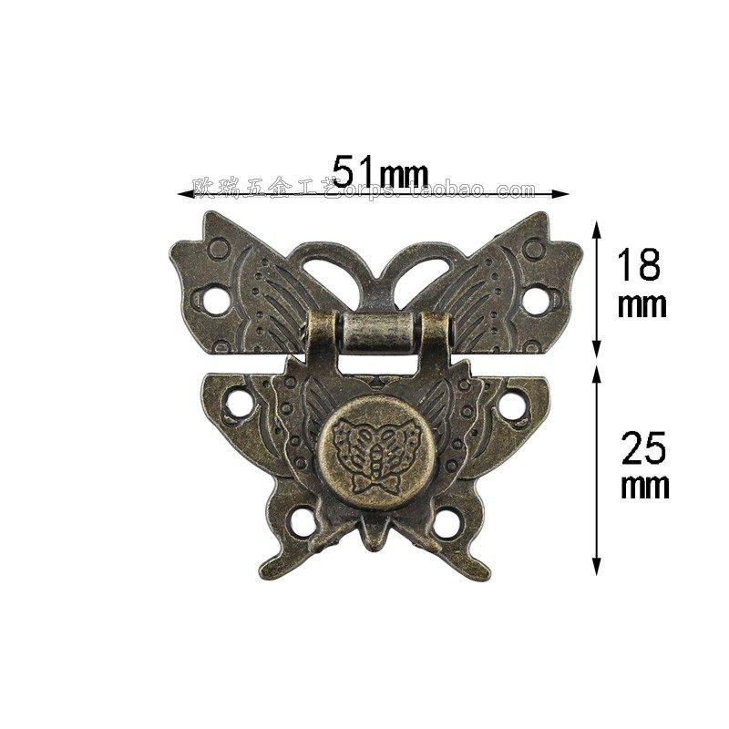 酒盒礼盒木盒蝴蝶箱扣 木制首饰盒珠宝盒锁片搭扣五金配件锁扣