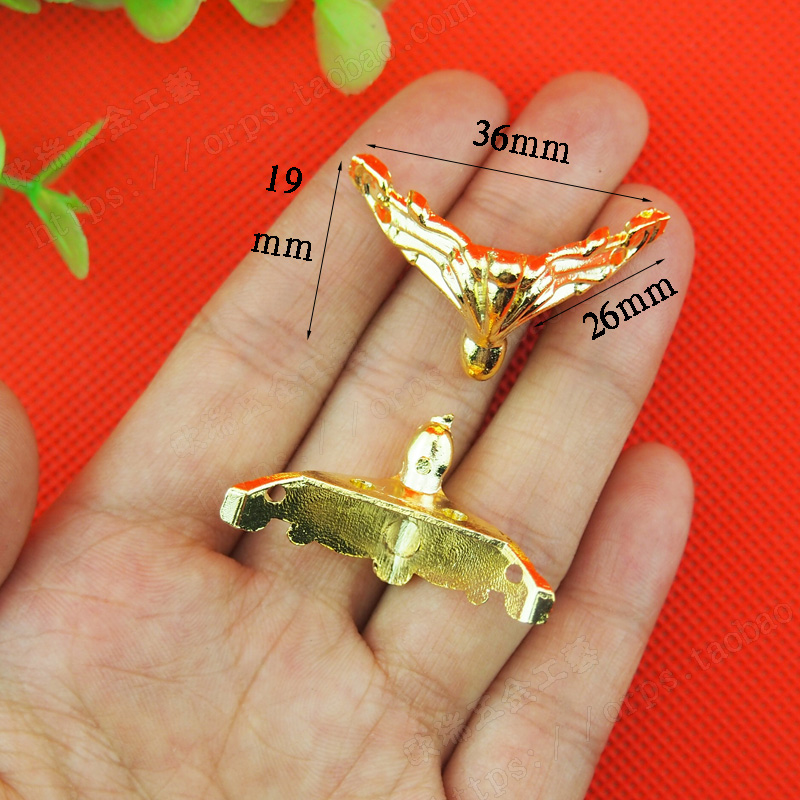 36*19MM仿金小脚锌合金底脚木盒礼盒装饰脚固定支撑脚角码