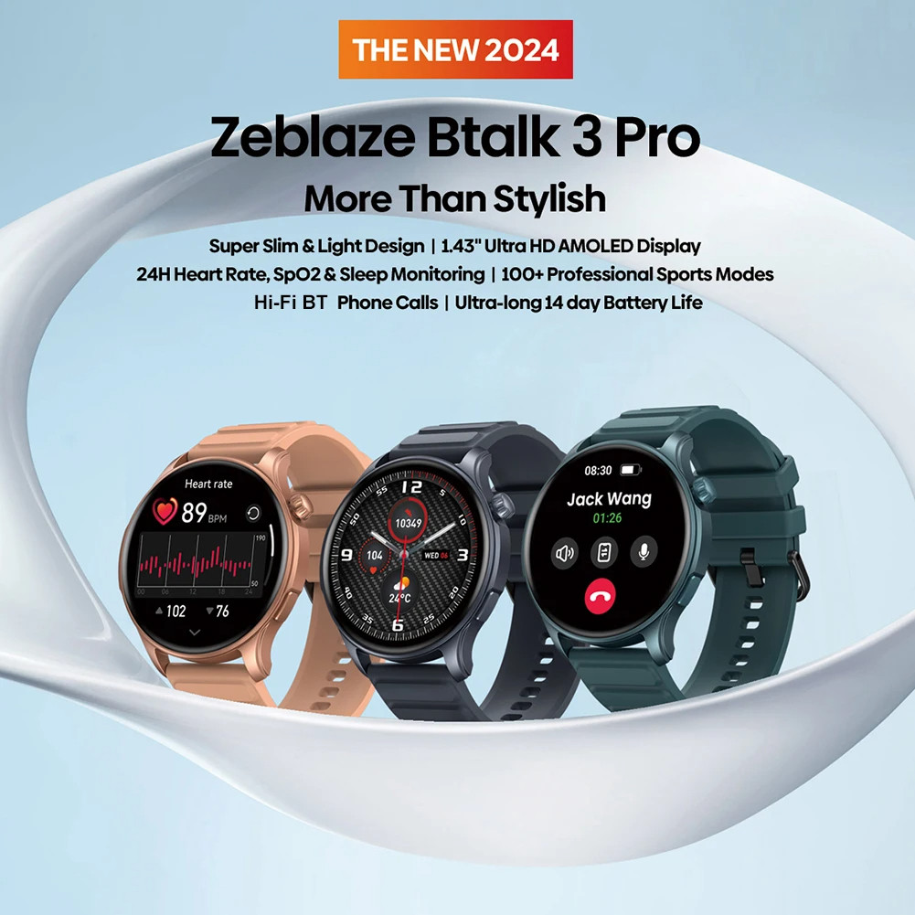 Zeblaze Btalk 3 Pro Ultra HD AMOLED Display Voice Calling