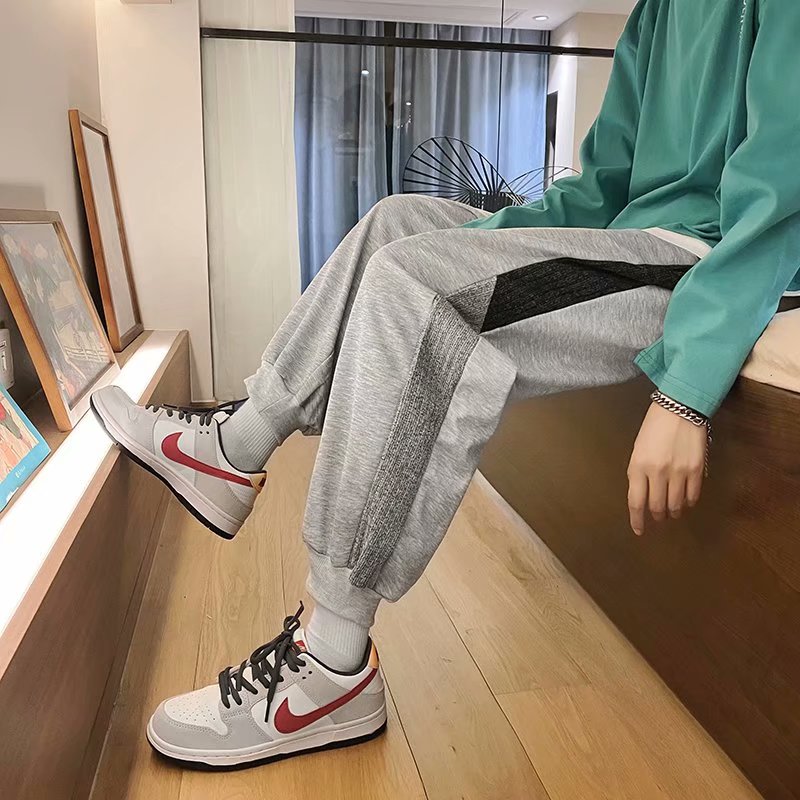 Spring and autumn pants men's net red youth loose trend handsome versatile Capris students Harlan sports pants trend