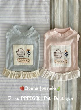 现货Pppig宠物背心夏款新品小型犬狗衣服T恤狗衣服家居服马尔济斯