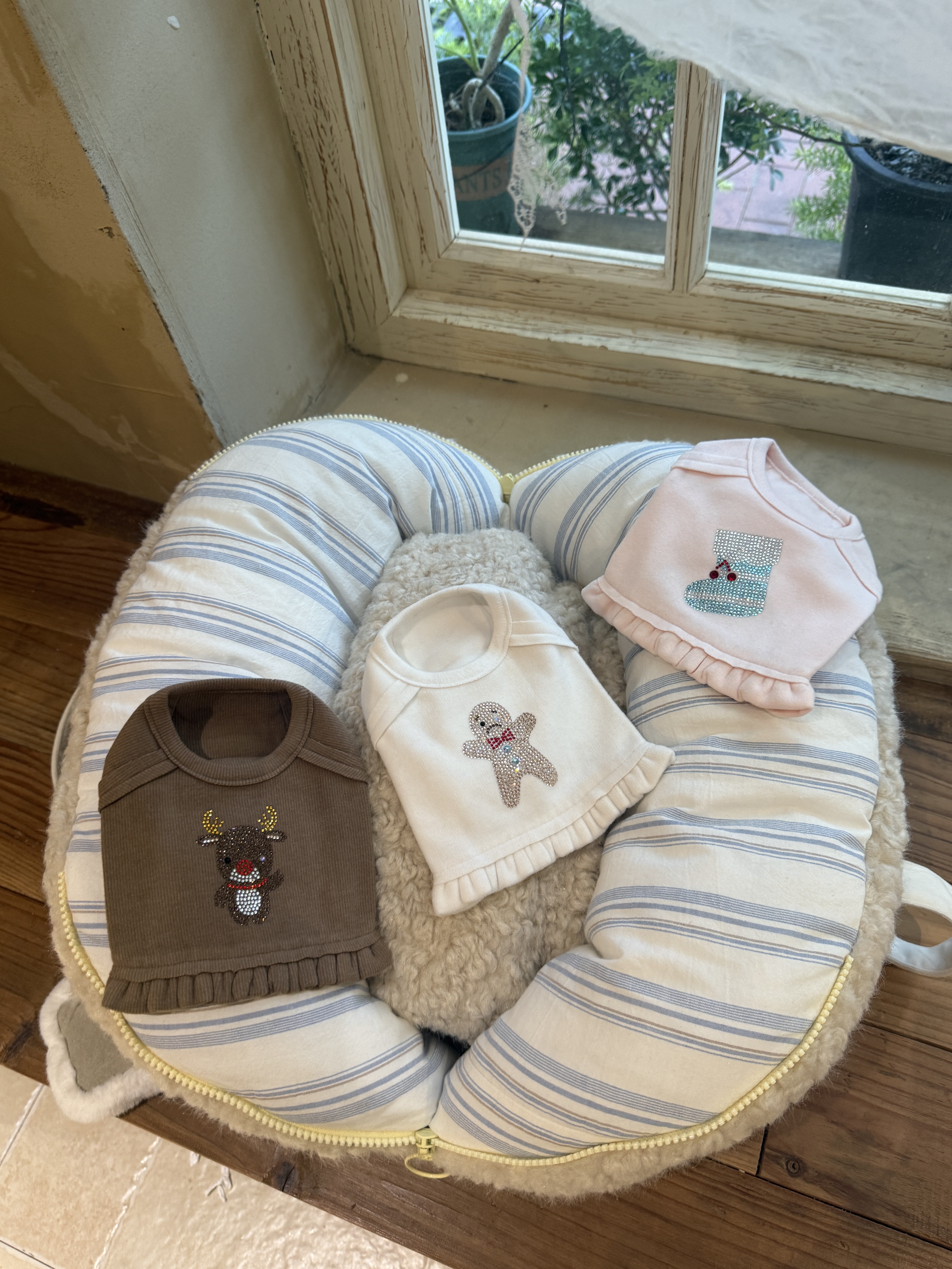 Bee圣诞元素背心宠物狗狗衣服可爱家居服背心马尔济斯约克夏预售