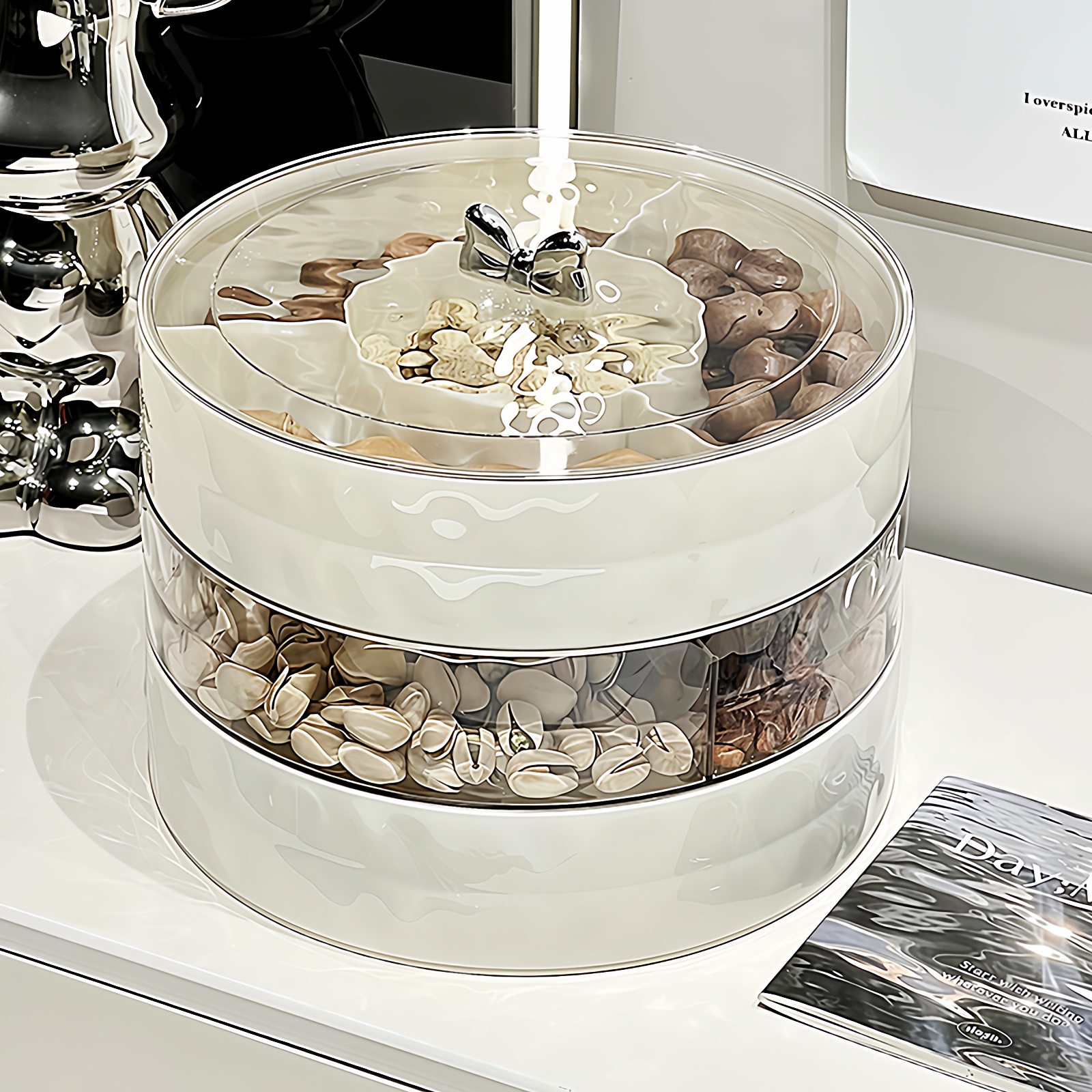 果盘2025新款干果盘客厅茶几家用轻奢零食瓜子盘新年糖果盒坚果盘