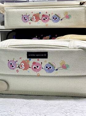 KOKUYO国誉笔袋可爱小煤球大容量学生文具盒多功能日系DIY文具袋