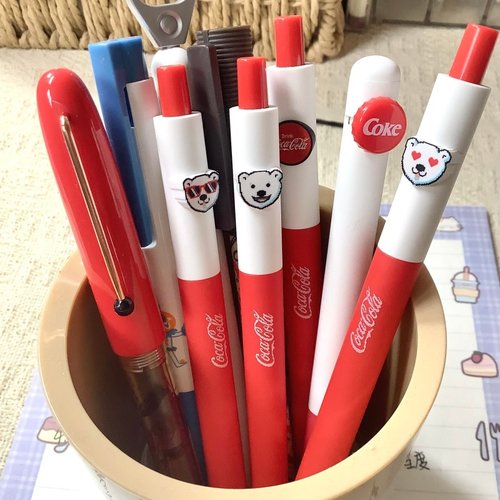 KACO可口可乐联名可乐熊中性笔拉环创意速干按动笔学生书写考研用