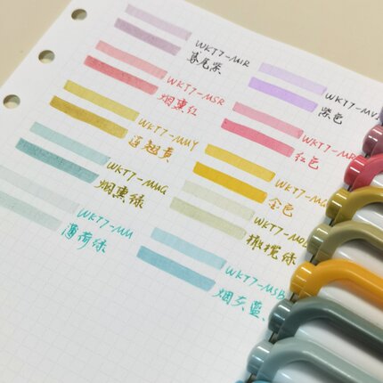 烟熏新色ZEBRA斑马荧光笔WKT7双头淡色记号纤维笔柔和荧光划重点